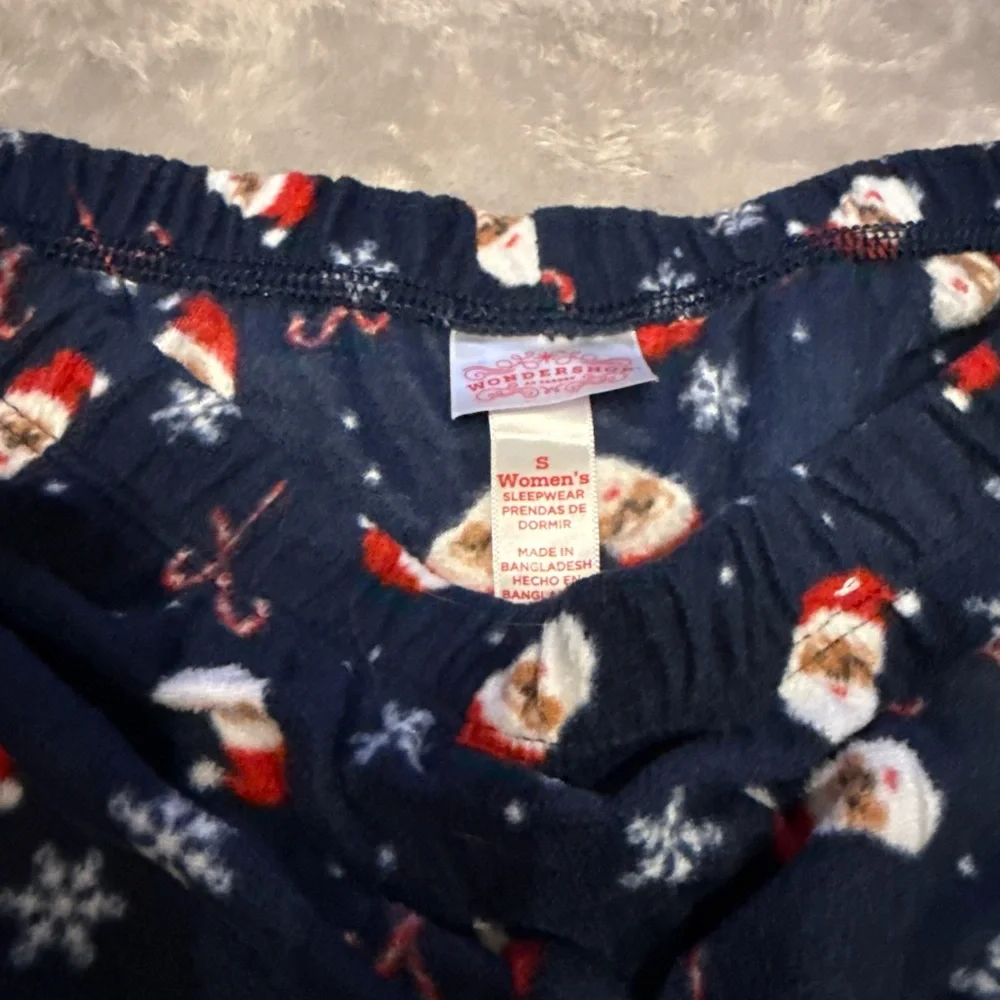 Target Navy Santa Print Women's Pajama Pants - Picture 2 of 2